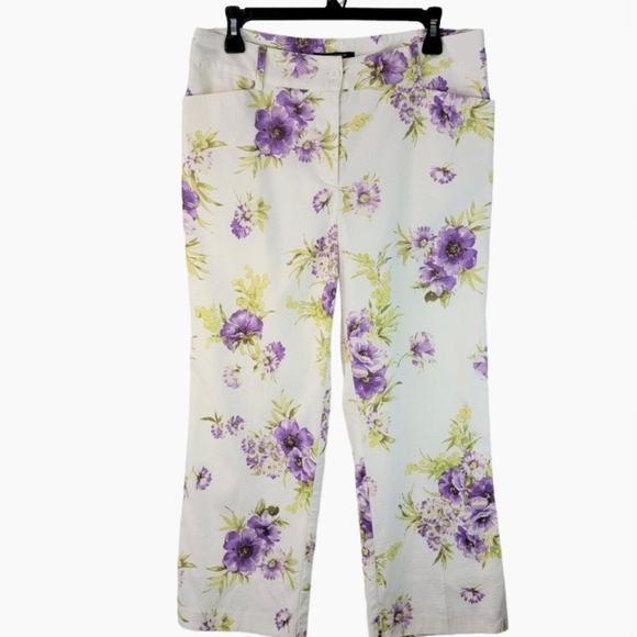 Karen Kane Pants - Karen Kane Textured Floral Crop Pants Sz 4 *S